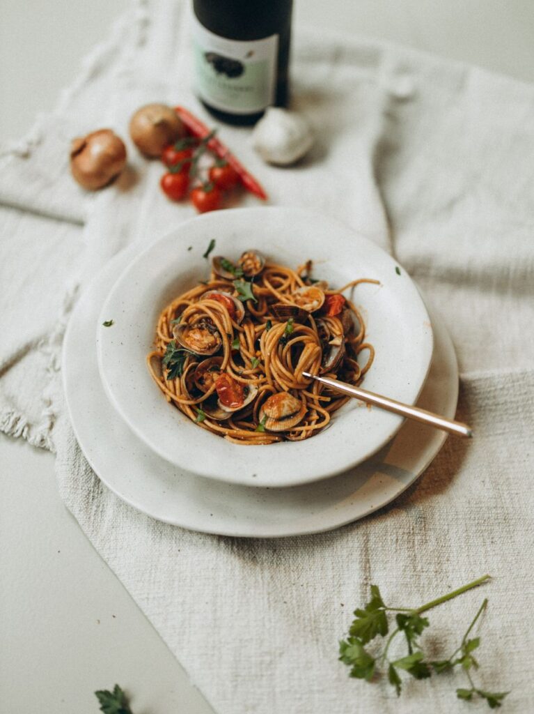 Spaghetti Vongole met cherrytomaatjes