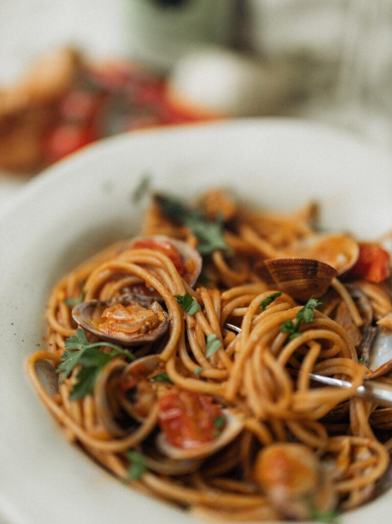 Spaghetti Vongole met cherrytomaatjes