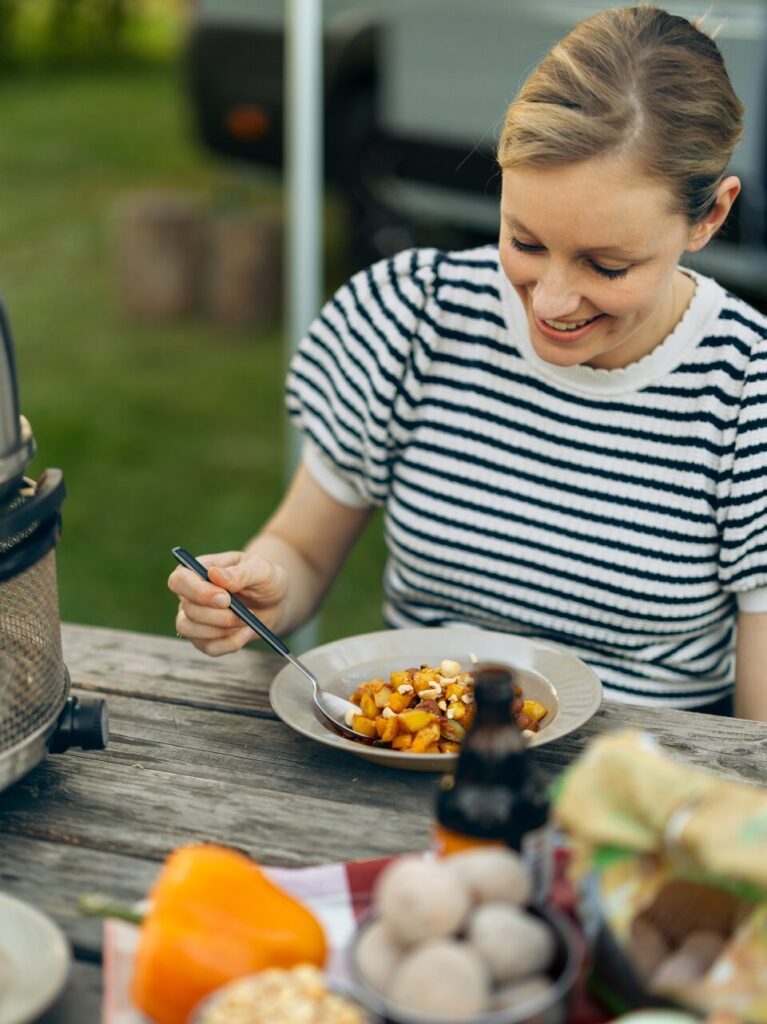 Groentestoofje met Merguez en geroosterde hazelnoten